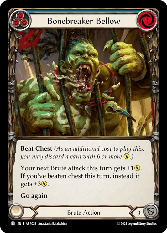 (025) Flesh & Blood TCG Armory Deck: Rhinar Single: Bonebreaker Bellow (Blue) (Regular)  Common