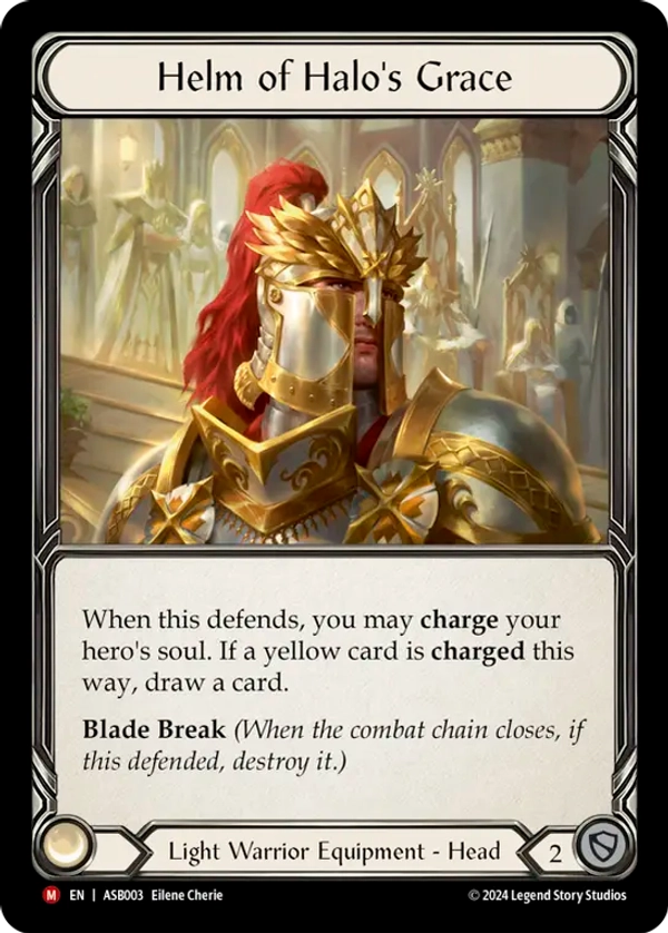 (003) Flesh & Blood TCG Armory Deck: Boltyn Single: Helm of Halo's Grace (Rainbow Foil)  Majestic