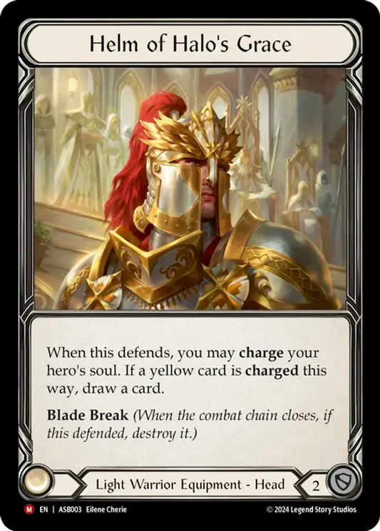 (003) Flesh & Blood TCG Armory Deck: Boltyn Single: Helm of Halo's Grace (Rainbow Foil)  Majestic