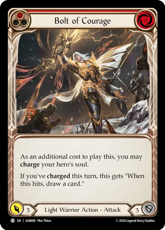 (008) Flesh & Blood TCG Armory Deck: Boltyn Single: Bolt of Courage (Red) (Regular)  Common