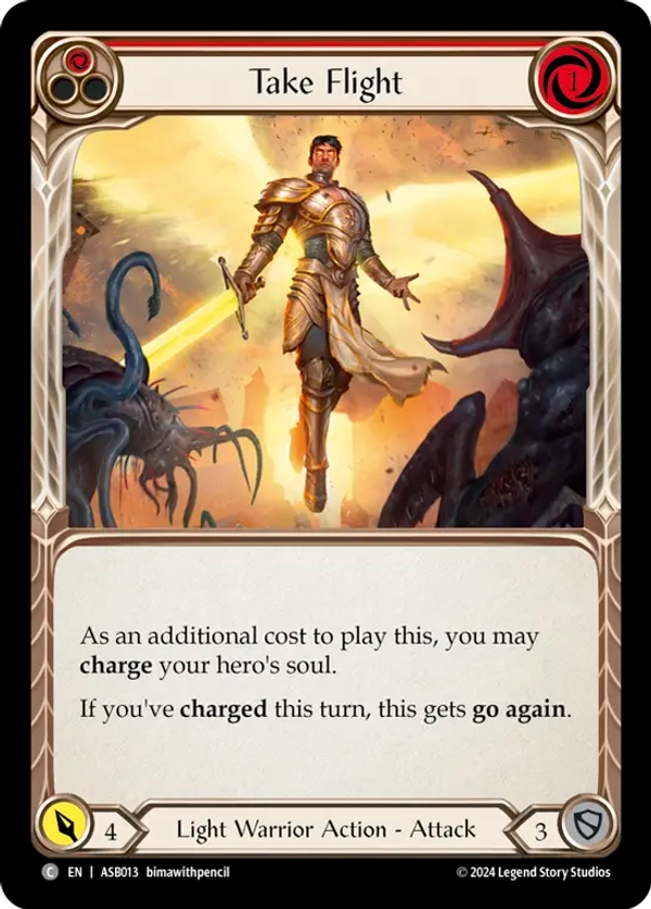 (013) Flesh & Blood TCG Armory Deck: Boltyn Single: Take Flight (Red) (Regular)  Common