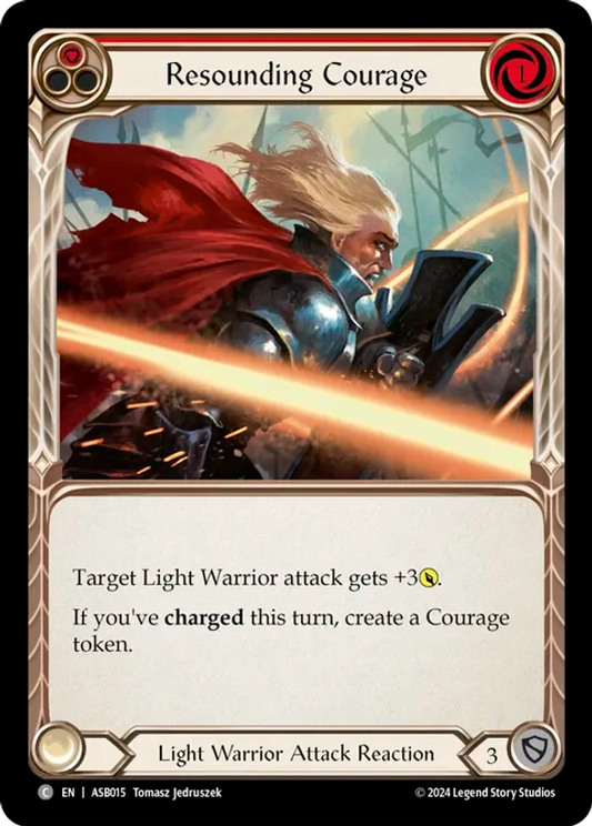 (015) Flesh & Blood TCG Armory Deck: Boltyn Single: Resounding Courage (Red) (Regular)  Common