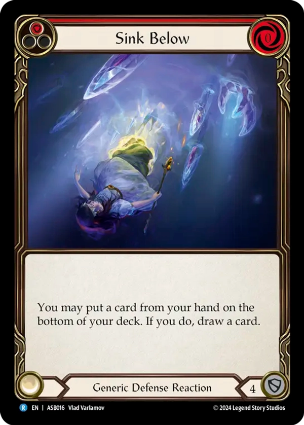 (016) Flesh & Blood TCG Armory Deck: Boltyn Single: Sink Below (Red) (Regular)  Common