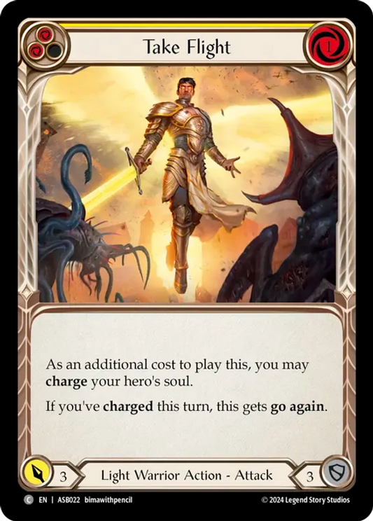 (022) Flesh & Blood TCG Armory Deck: Boltyn Single: Take Flight (Yellow) (Regular)  Common