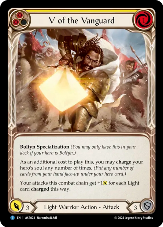 (023) Flesh & Blood TCG Armory Deck: Boltyn Single: V of the Vanguard (Regular)  Rare