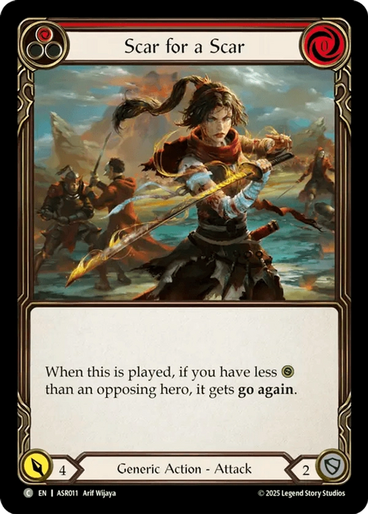 (011) Flesh & Blood TCG Armory Deck: Ira Single: Scar for a Scar (Red) (Regular)  Common
