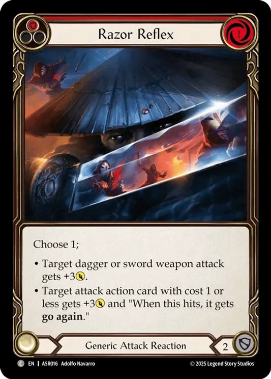 (016) Flesh & Blood TCG Armory Deck: Ira Single: Razor Reflex (Red) (Regular)  Common