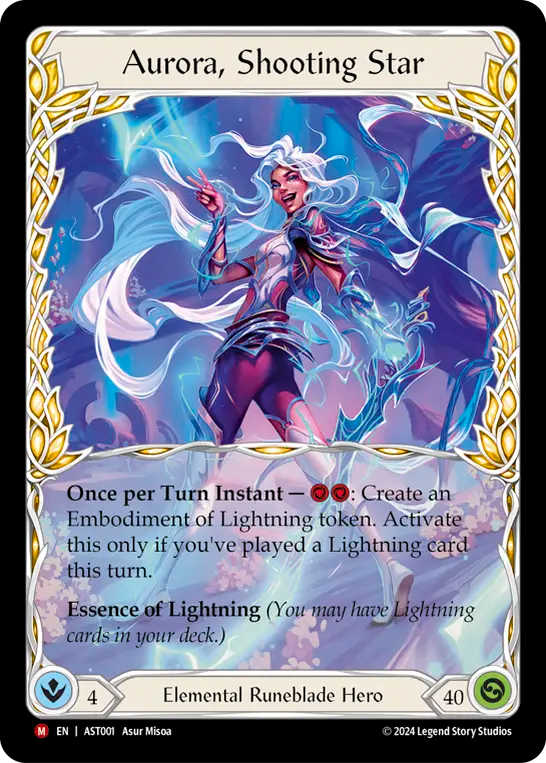 (001) Flesh & Blood TCG Armory Deck: Aurora Single: Aurora, Shooting Star (Regular)  Majestic