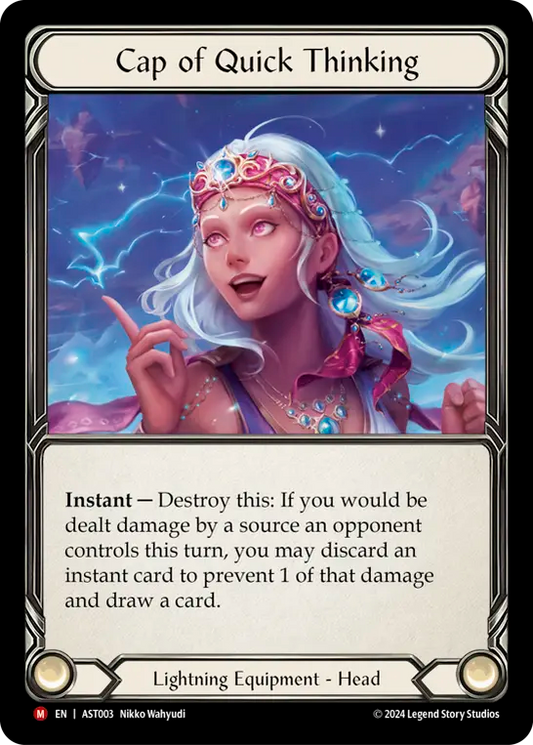 (003) Flesh & Blood TCG Armory Deck: Aurora Single: Cap of Quick Thinking (Rainbow Foil)  Majestic
