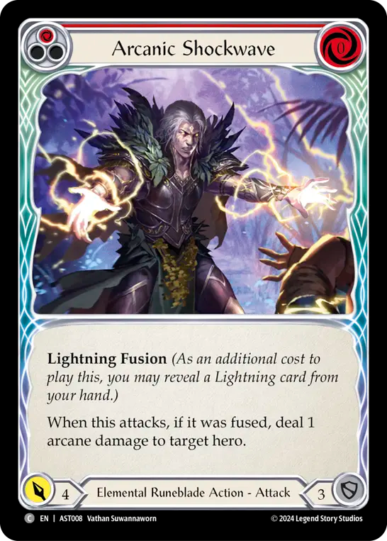 (008) Flesh & Blood TCG Armory Deck: Aurora Single: Arcanic Shockwave (Red) (Regular)  Common
