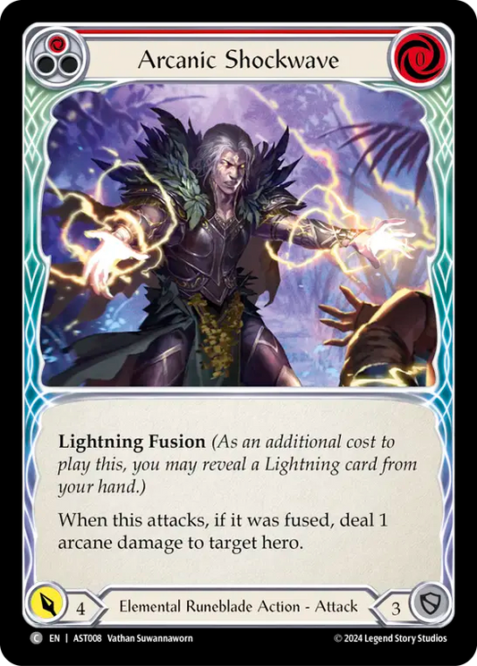 (008) Flesh & Blood TCG Armory Deck: Aurora Single: Arcanic Shockwave (Red) (Regular)  Common
