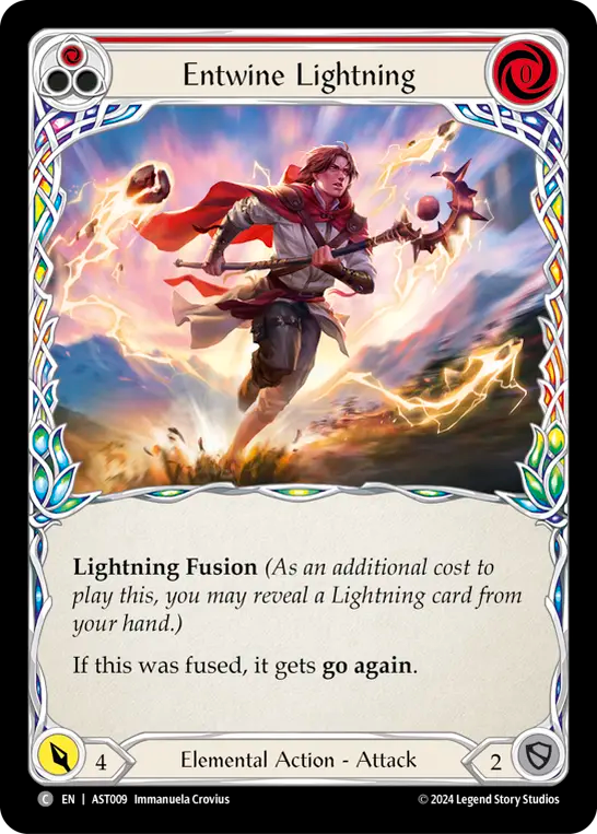 (009) Flesh & Blood TCG Armory Deck: Aurora Single: Entwine Lightning (Red) (Regular)  Common