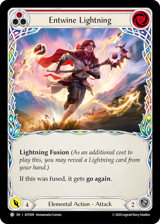 (009) Flesh & Blood TCG Armory Deck: Aurora Single: Entwine Lightning (Red) (Regular)  Common