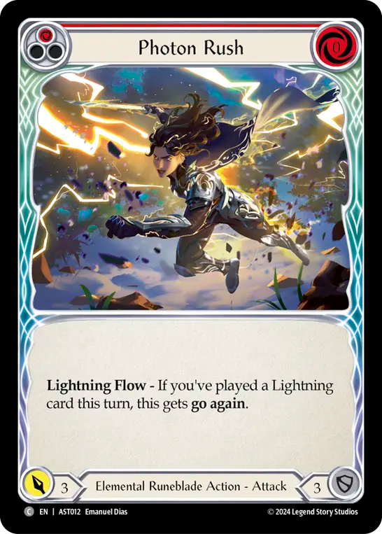 (012) Flesh & Blood TCG Armory Deck: Aurora Single: Photon Rush (Red) (Regular)  Common
