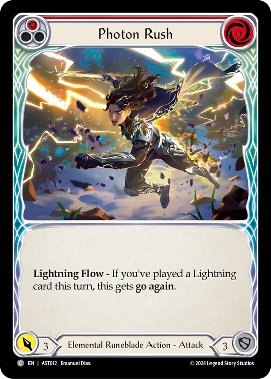 (012) Flesh & Blood TCG Armory Deck: Aurora Single: Photon Rush (Red) (Regular)  Common