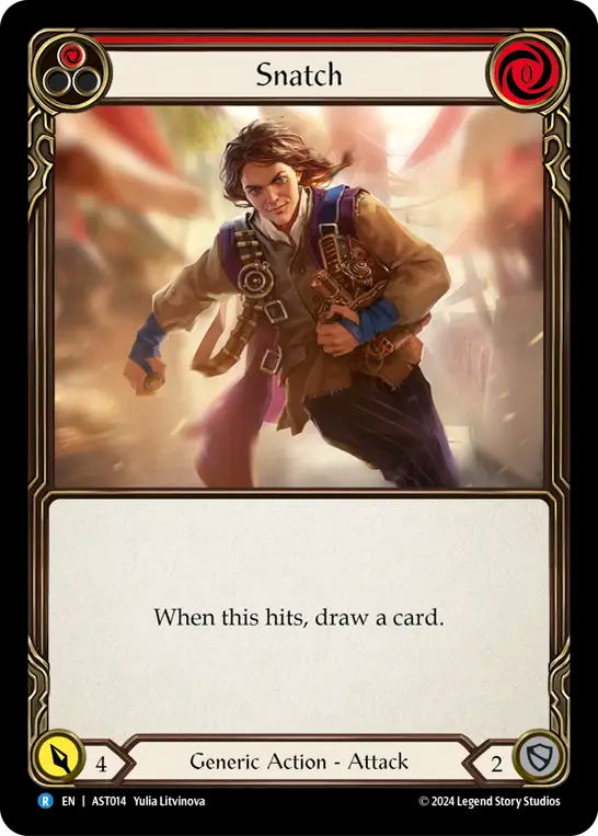(014) Flesh & Blood TCG Armory Deck: Aurora Single: Snatch (Red) (Regular)  Rare