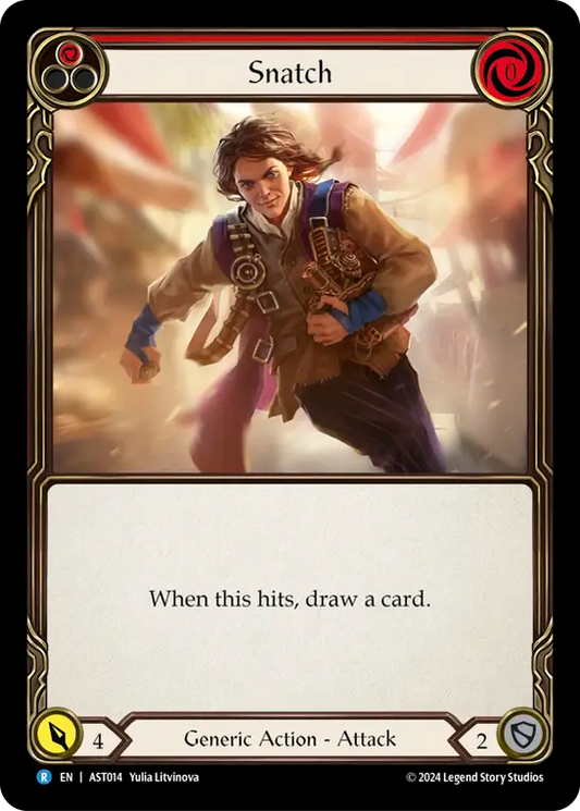 (014) Flesh & Blood TCG Armory Deck: Aurora Single: Snatch (Red) (Regular)  Rare