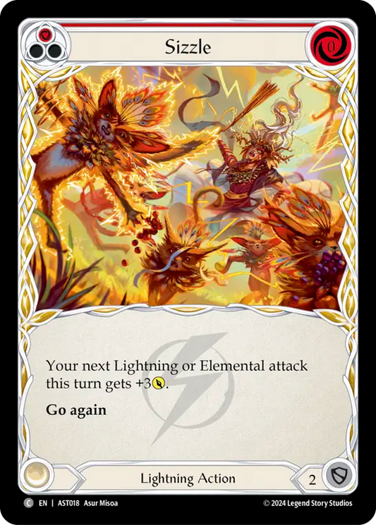 (018) Flesh & Blood TCG Armory Deck: Aurora Single: Sizzle (Red) (Regular)  Common