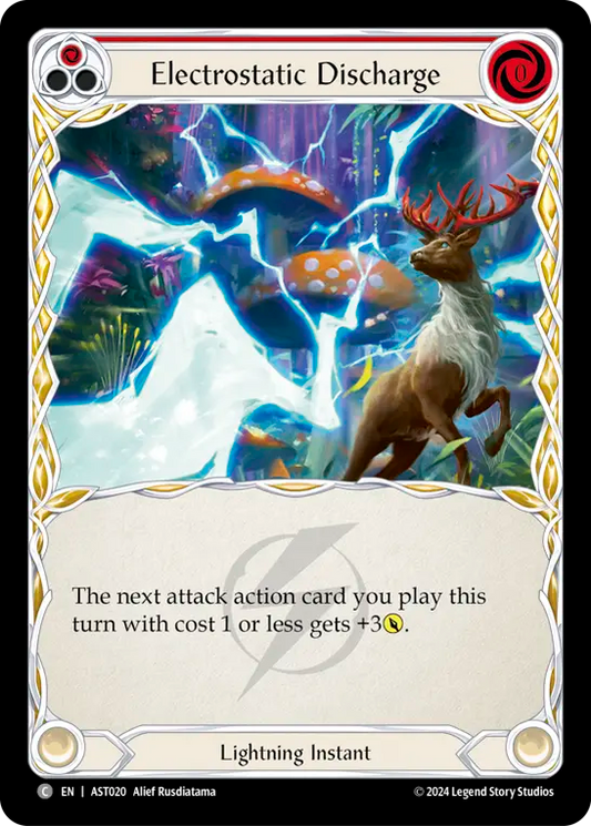 (020) Flesh & Blood TCG Armory Deck: Aurora Single: Electrostatic Discharge (Red) (Regular)  Common