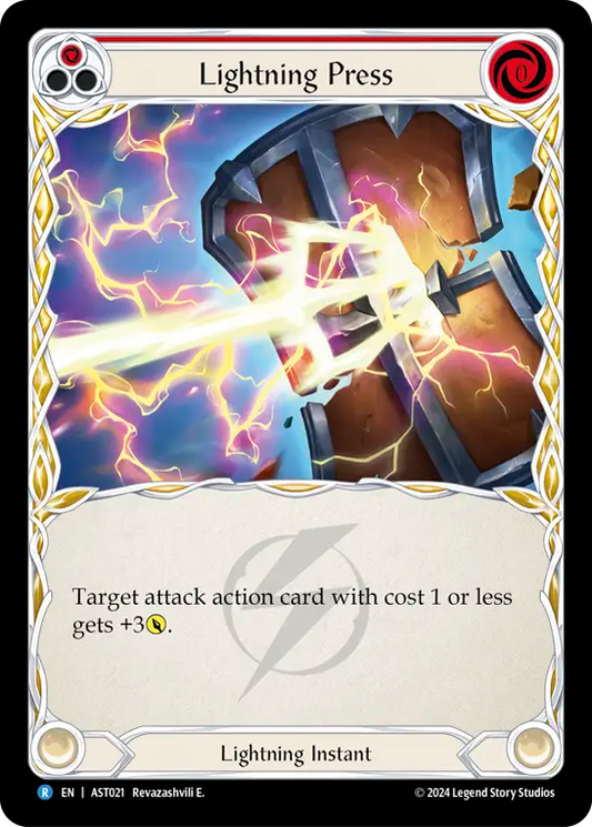 (021) Flesh & Blood TCG Armory Deck: Aurora Single: Lightning Press (Red) (Regular)  Common