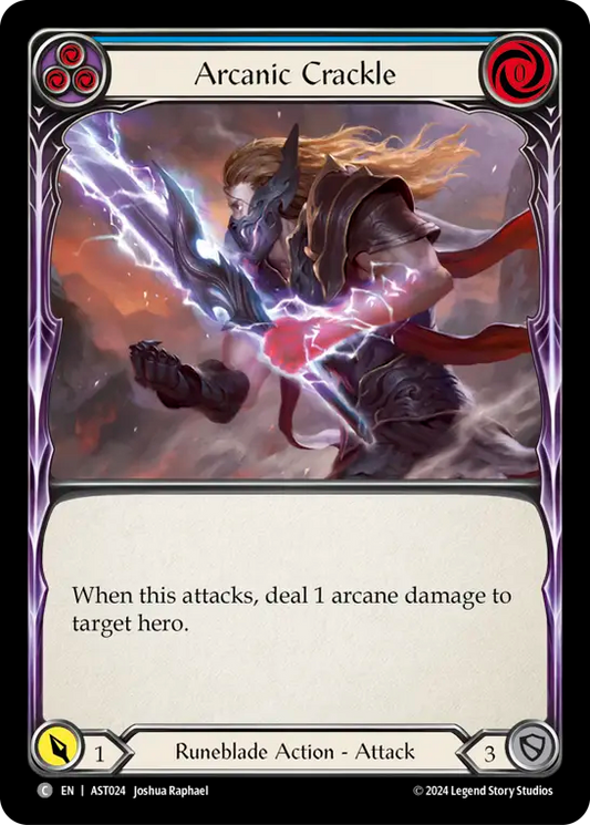 (024) Flesh & Blood TCG Armory Deck: Aurora Single: Arcanic Crackle (Blue) (Regular)  Common