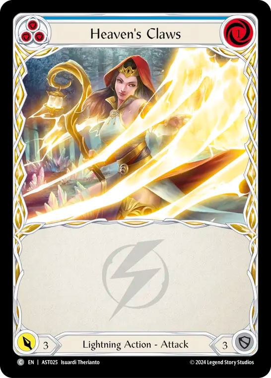 (025) Flesh & Blood TCG Armory Deck: Aurora Single: Heaven's Claws (Blue) (Regular)  Common