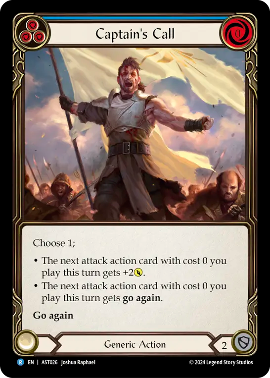 (026) Flesh & Blood TCG Armory Deck: Aurora Single: Captain's Call (Blue) (Regular)  Rare