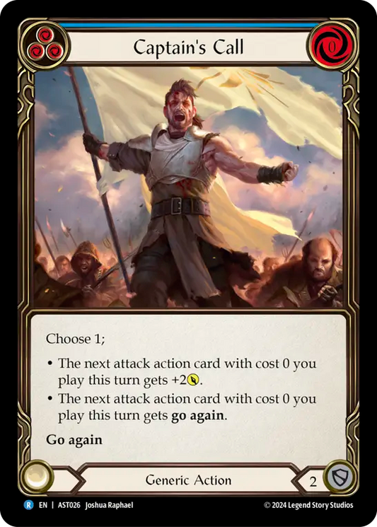 (026) Flesh & Blood TCG Armory Deck: Aurora Single: Captain's Call (Blue) (Regular)  Rare