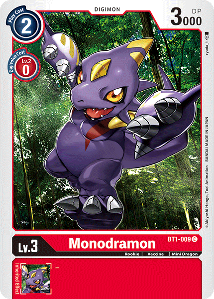 (BT1-009) Digimon TCG Release Special Booster v1.0 Single: Monodramon (BT1-009)  Common