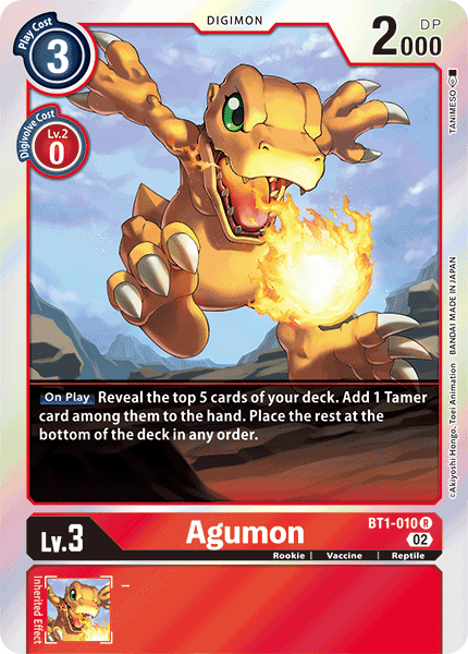 (BT1-010) Digimon TCG Resurgence Booster Single: Agumon (BT1-010)  Rare