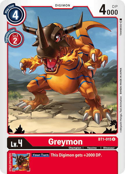 (BT1-015) Digimon TCG Release Special Booster v1.0 Single: Greymon (BT1-015)  Uncommon
