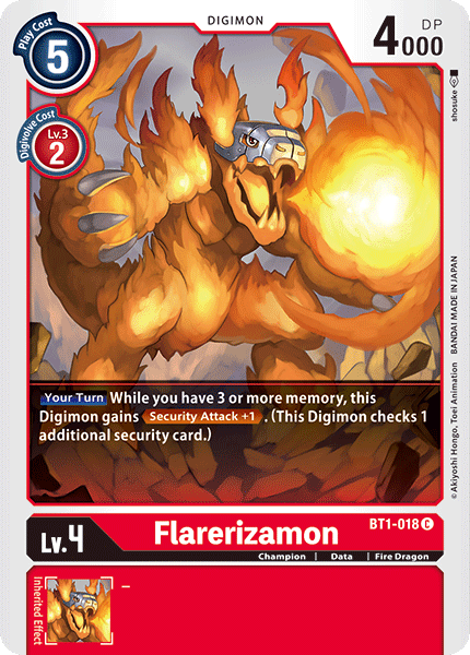 (BT1-018) Digimon TCG Release Special Booster v1.0 Single: Flarerizamon (BT1-018)  Common