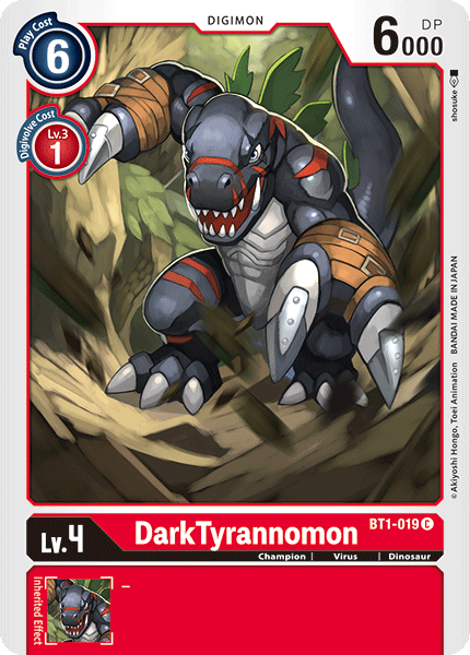 (BT1-019) Digimon TCG Release Special Booster v1.0 Single: DarkTyrannomon (BT1-019)  Common