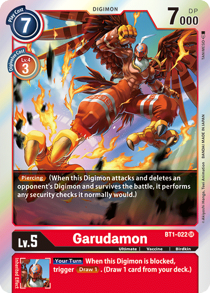 (BT1-022) Digimon TCG Release Special Booster v1.0 Single: Garudamon (BT1-022)  Super Rare