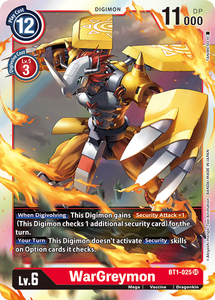 (BT1-025) Digimon TCG Release Special Booster v1.0 Single: WarGreymon (BT1-025) (V.1)  Super Rare