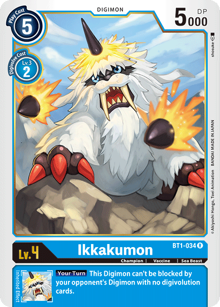 (BT1-034) Digimon TCG Release Special Booster v1.0 Single: Ikkakumon (BT1-034)  Rare