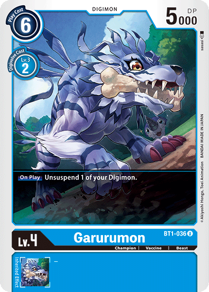 (BT1-036) Digimon TCG Release Special Booster v1.0 Single: Garurumon (BT1-036)  Uncommon