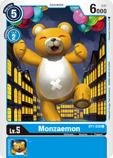 (BT1-038) Digimon TCG Release Special Booster v1.0 Single: Monzaemon (BT1-038)  Common