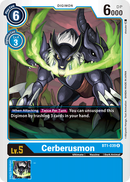 (BT1-039) Digimon TCG Release Special Booster v1.0 Single: Cerberusmon (BT1-039)  Rare