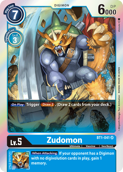 (BT1-041) Digimon TCG Release Special Booster v1.0 Single: Zudomon (BT1-041)  Super Rare