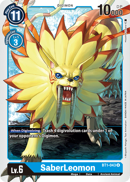 (BT1-043) Digimon TCG Release Special Booster v1.0 Single: SaberLeomon (BT1-043)  Uncommon