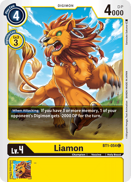 (BT1-054) Digimon TCG Release Special Booster v1.0 Single: Liamon (BT1-054)  Common