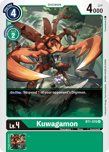 (BT1-070) Digimon TCG Release Special Booster v1.0 Single: Kuwagamon (BT1-070)  Uncommon