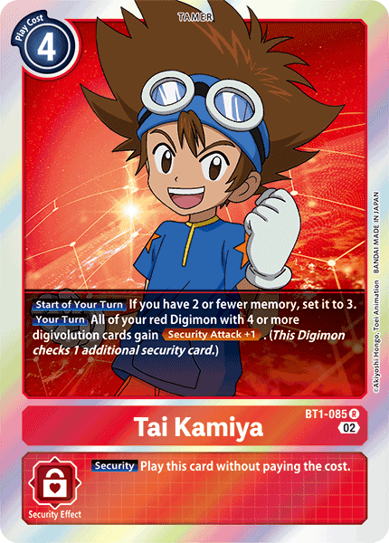 (BT1-085) Digimon TCG Resurgence Booster Single: Tai Kamiya (BT1-085)  Rare