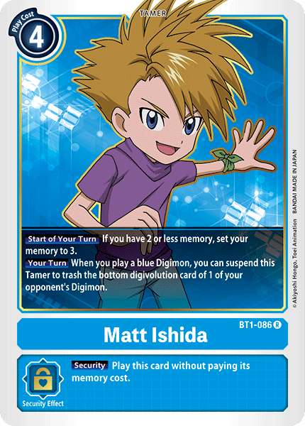 (BT1-086) Digimon TCG Release Special Booster v1.0 Single: Matt Ishida (BT1-086)  Rare