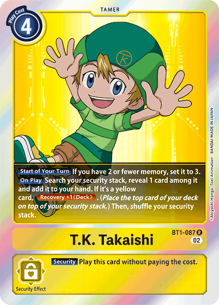 (BT1-087) Digimon TCG Resurgence Booster Single: T.K. Takaishi (BT1-087)  Rare