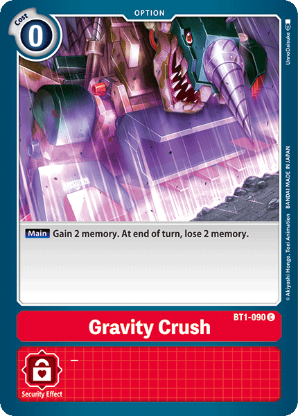 (BT1-090) Digimon TCG Release Special Booster v1.0 Single: Gravity Crush (BT1-090)  Common