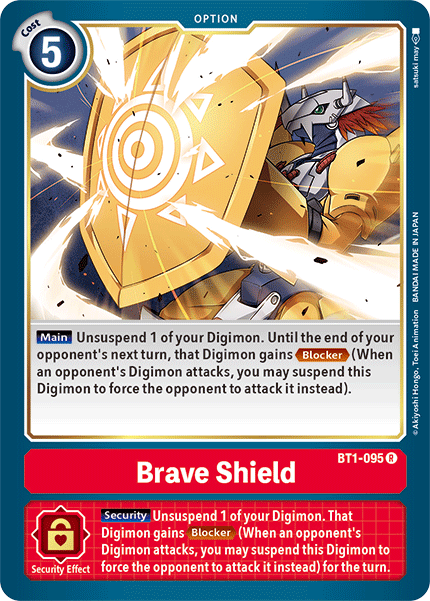 (BT1-095) Digimon TCG Release Special Booster v1.5 Single: Brave Shield (BT1-095)  Rare