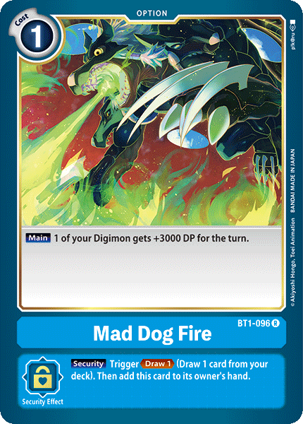 (BT1-096) Digimon TCG Release Special Booster v1.0 Single: Mad Dog Fire (BT1-096)  Rare