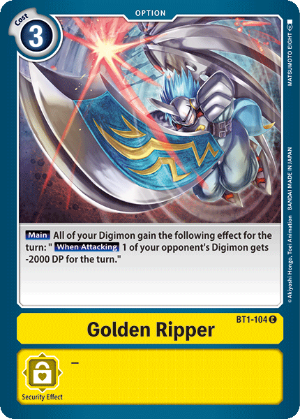 (BT1-104) Digimon TCG Release Special Booster v1.0 Single: Golden Ripper (BT1-104)  Common